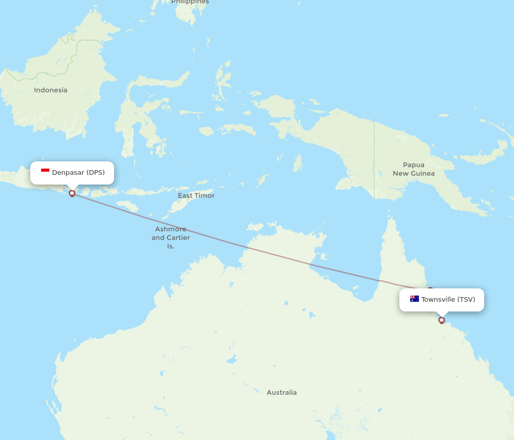 Flights from Townsville to Denpasar, TSV to DPS - Flight Routes