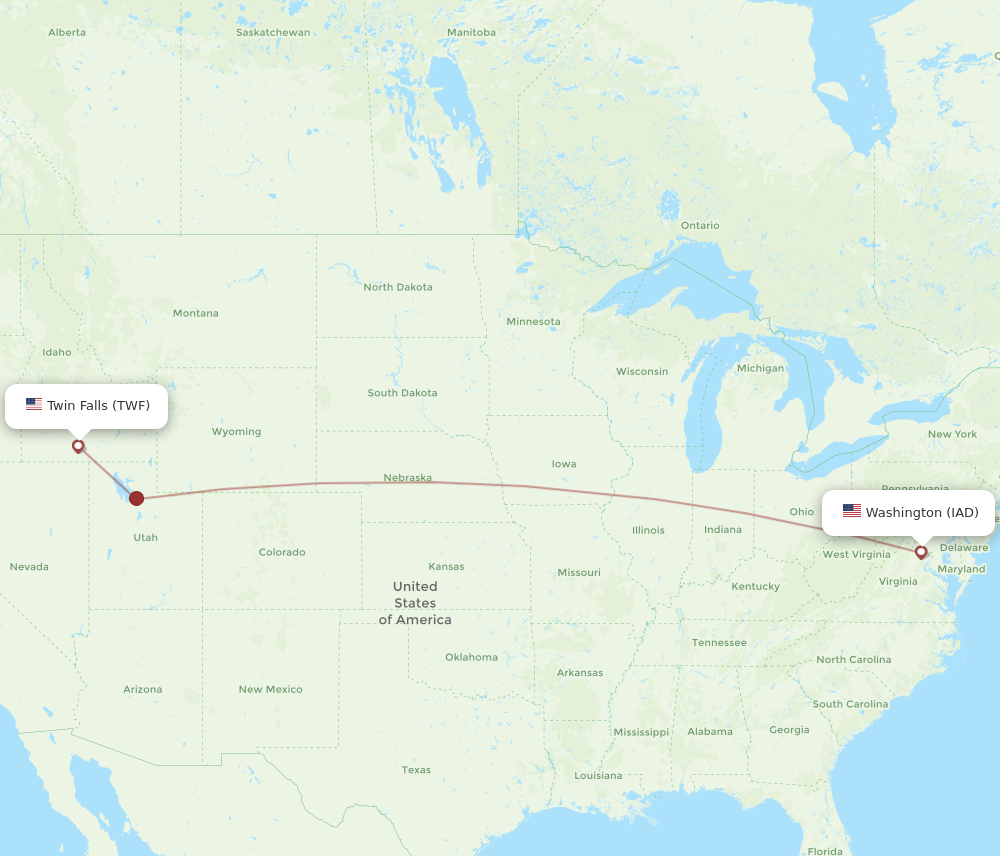 Flights from Twin Falls to Dulles TWF to IAD Flight Routes