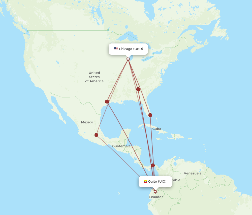 Flights from Quito to Chicago UIO to ORD Flight Routes