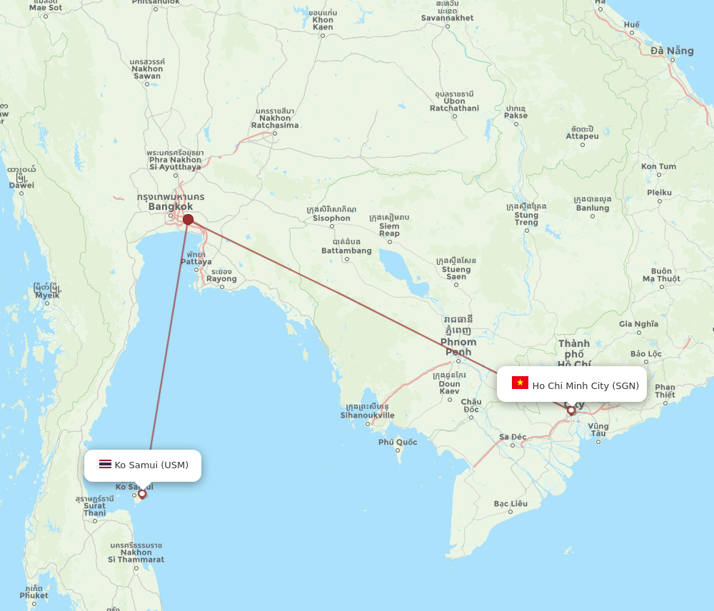 Flights from Koh Samui to Ho Chi Minh City USM to SGN Flight Routes