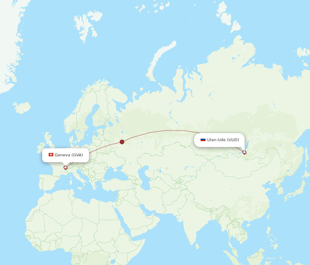 Flights from Ulan-Ude to Geneva, UUD to GVA - Flight Routes