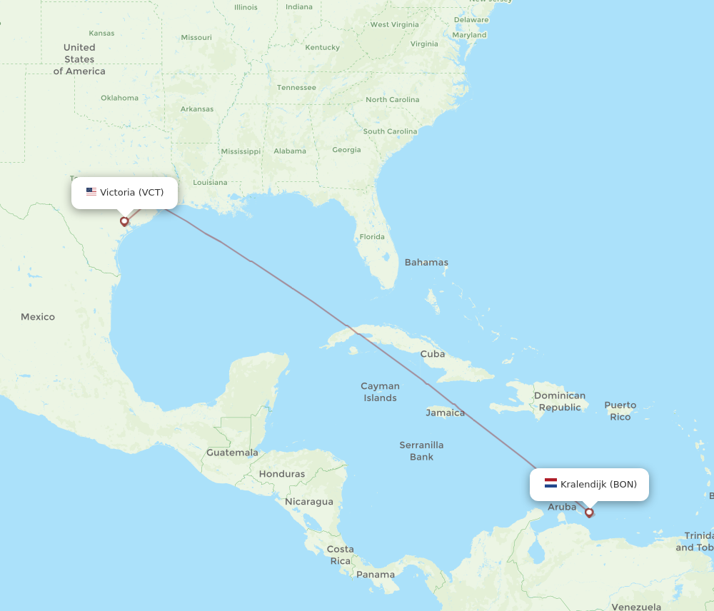 Flights from Victoria to Bonaire, VCT to BON - Flight Routes