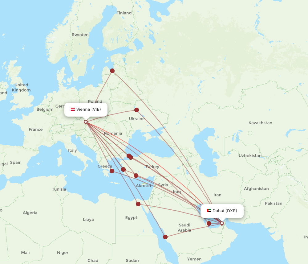 All Flight Routes From Vienna To Dubai Vie To Dxb Flight Routes 0960