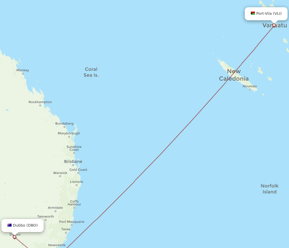 All Flight Routes From Port Vila To Dubbo Vli To Dbo Flight Routes 4009