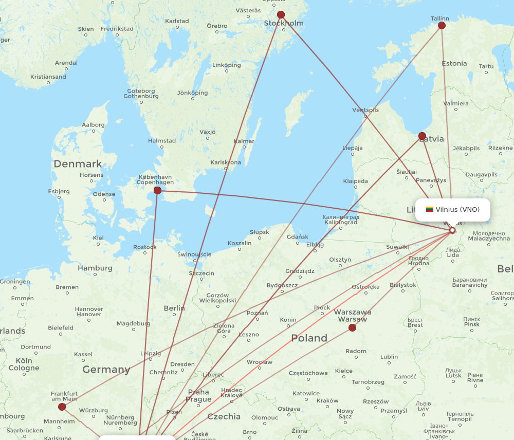 Flights from Vilnius to Munich VNO to MUC Flight Routes