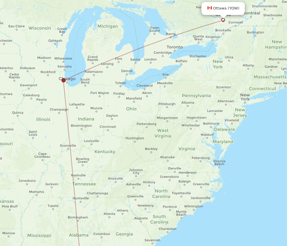 Flights from Fort Walton Beach to Ottawa VPS to YOW Flight Routes