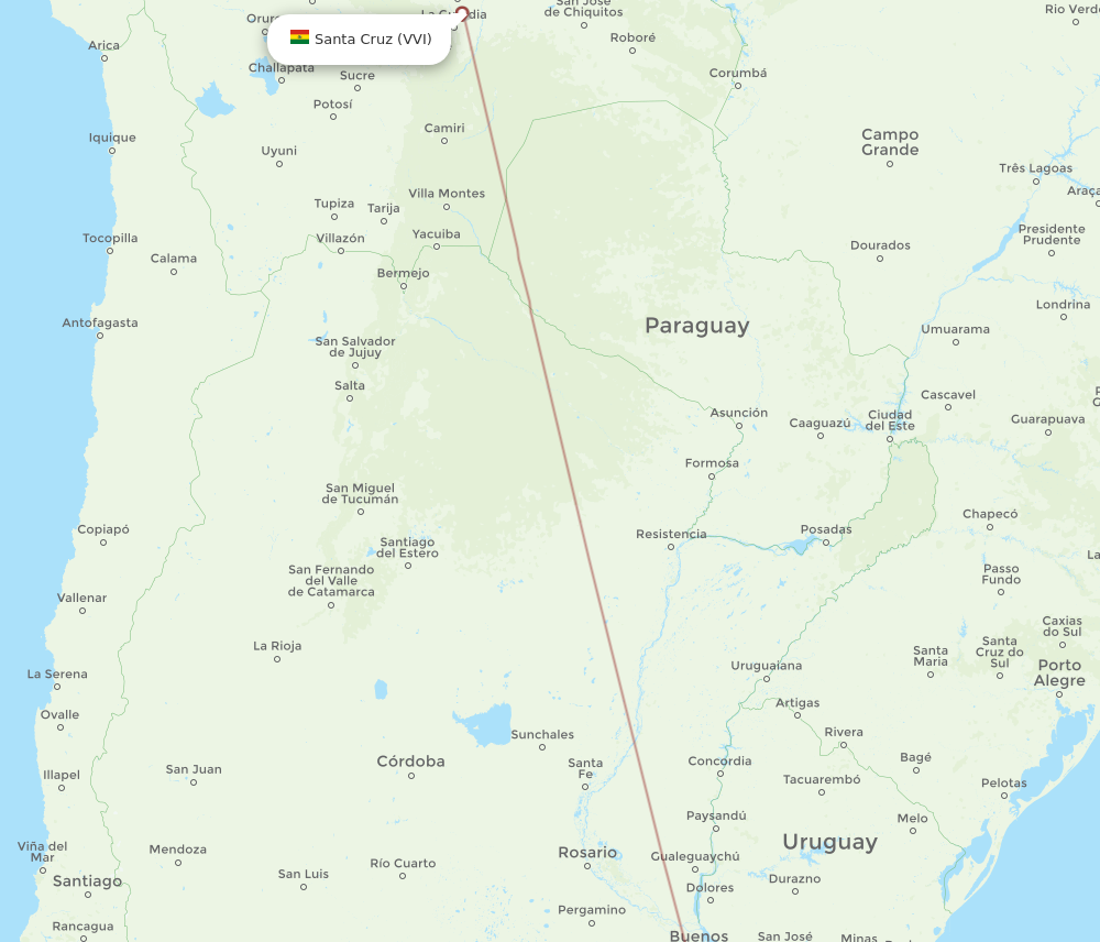 Flights from Santa Cruz to Santa Rosa VVI to RSA Flight Routes