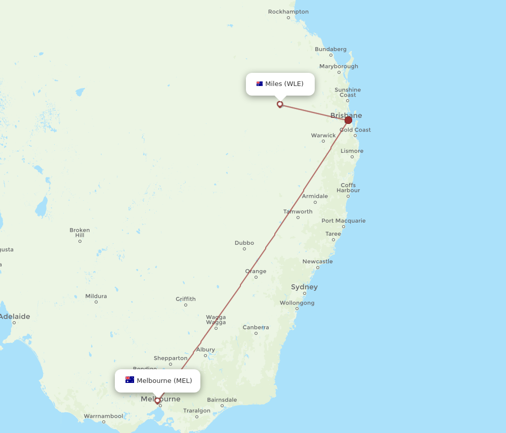 Flights from Miles to Melbourne WLE to MEL Flight Routes