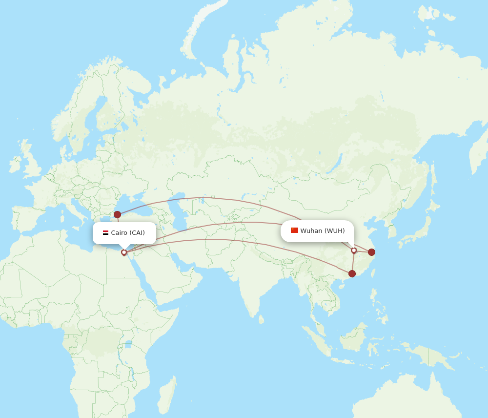 Flights from Wuhan to Cairo WUH to CAI Flight Routes