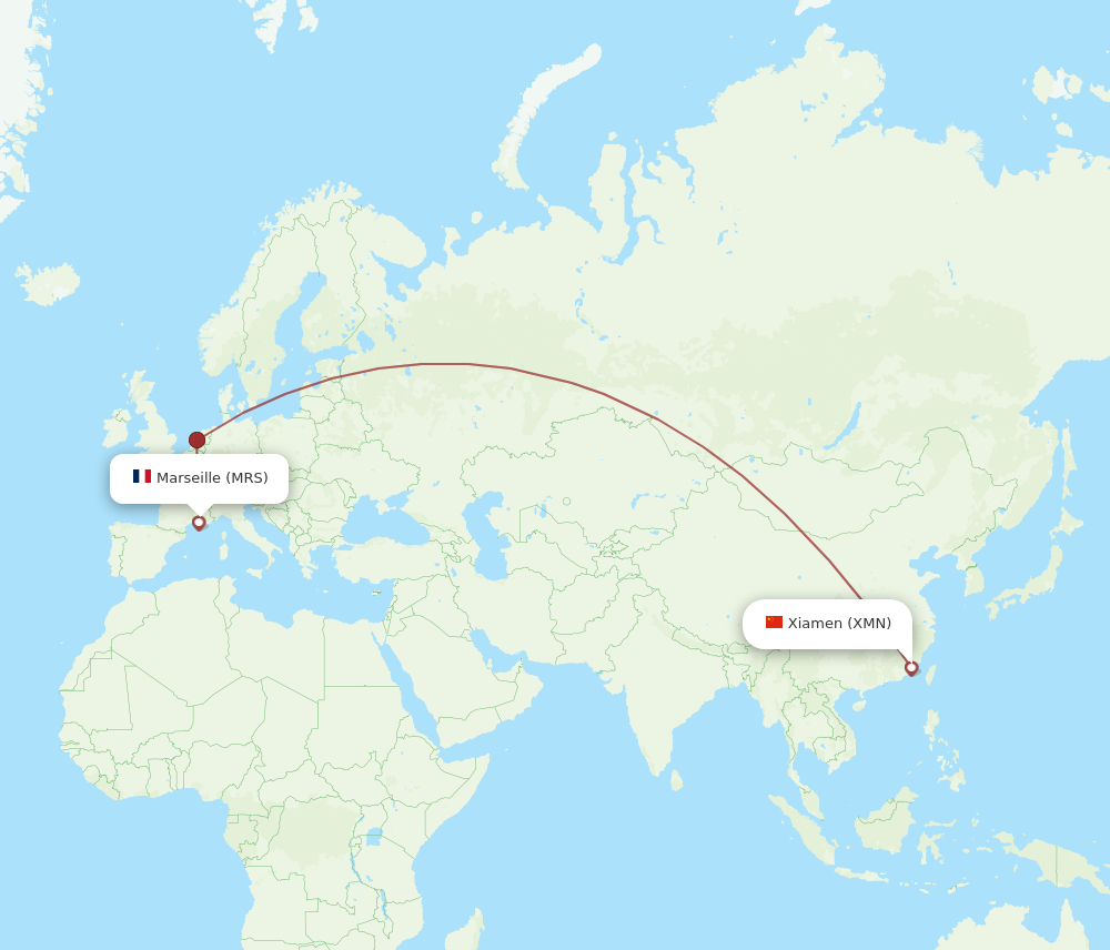XMN to MRS flights and routes map