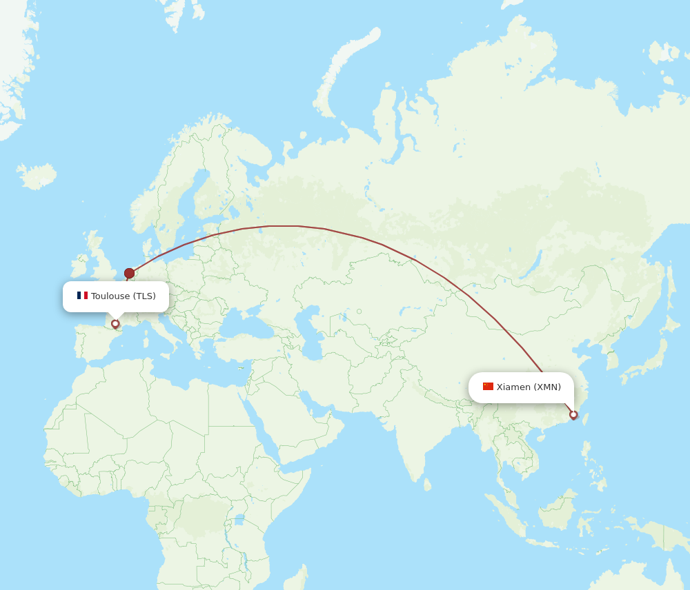 XMN to TLS flights and routes map