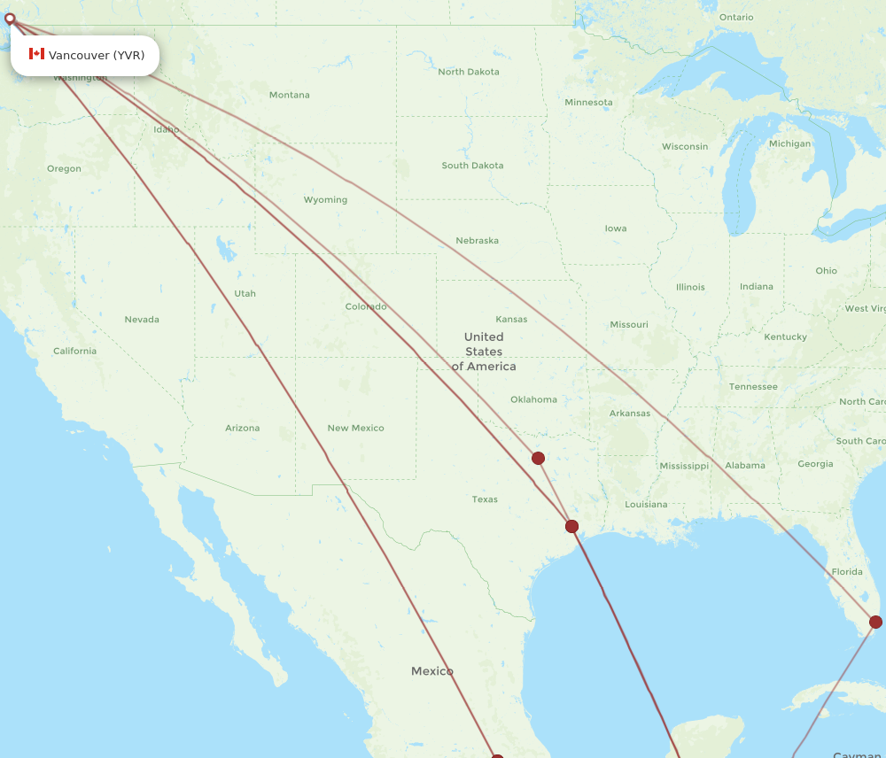 Flights from Comayagua to Vancouver XPL to YVR Flight Routes