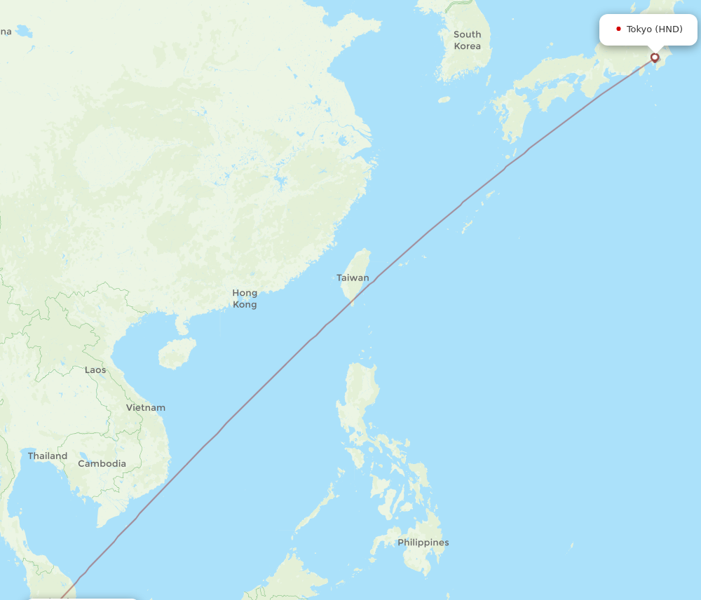 Flights from Singapore to Tokyo XSP to HND Flight Routes