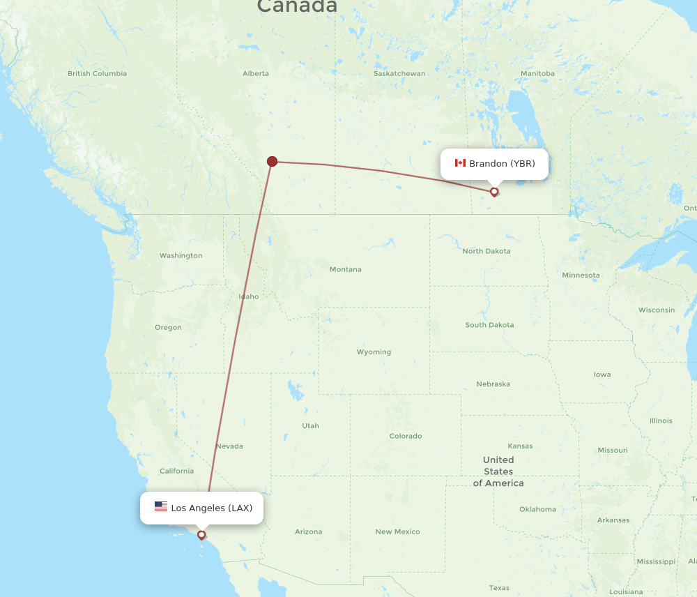 Flights from Brandon to Los Angeles YBR to LAX Flight Routes