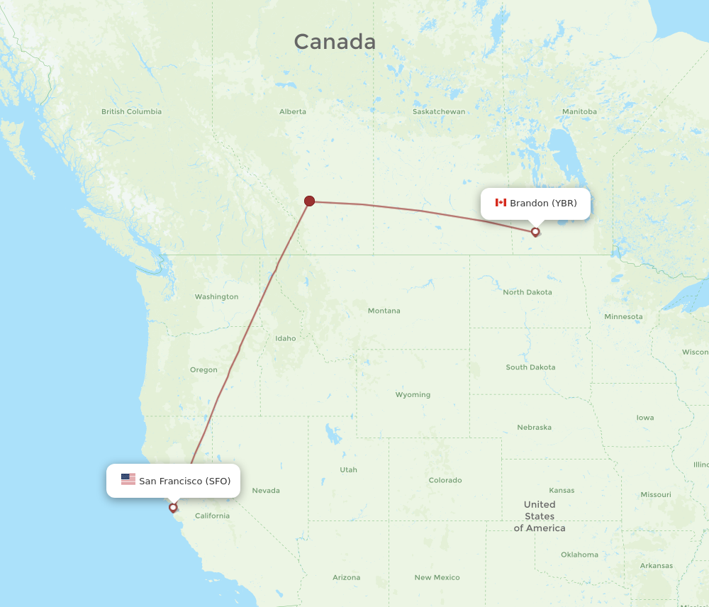 Flights from Brandon to San Francisco YBR to SFO Flight Routes