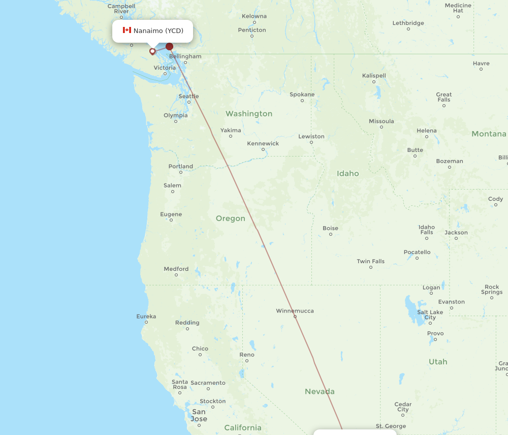 Flights from Nanaimo to Las Vegas YCD to LAS Flight Routes