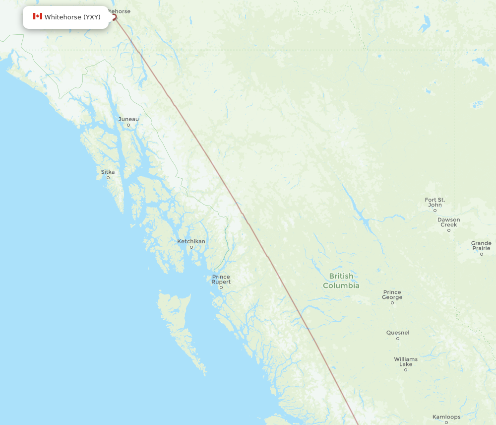 Flights from Nanaimo to Whitehorse, YCD to YXY - Flight Routes