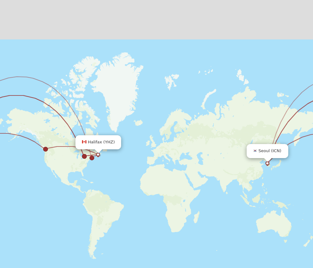 All Flight Routes From Halifax To Seoul Yhz To Icn Flight Routes 8538