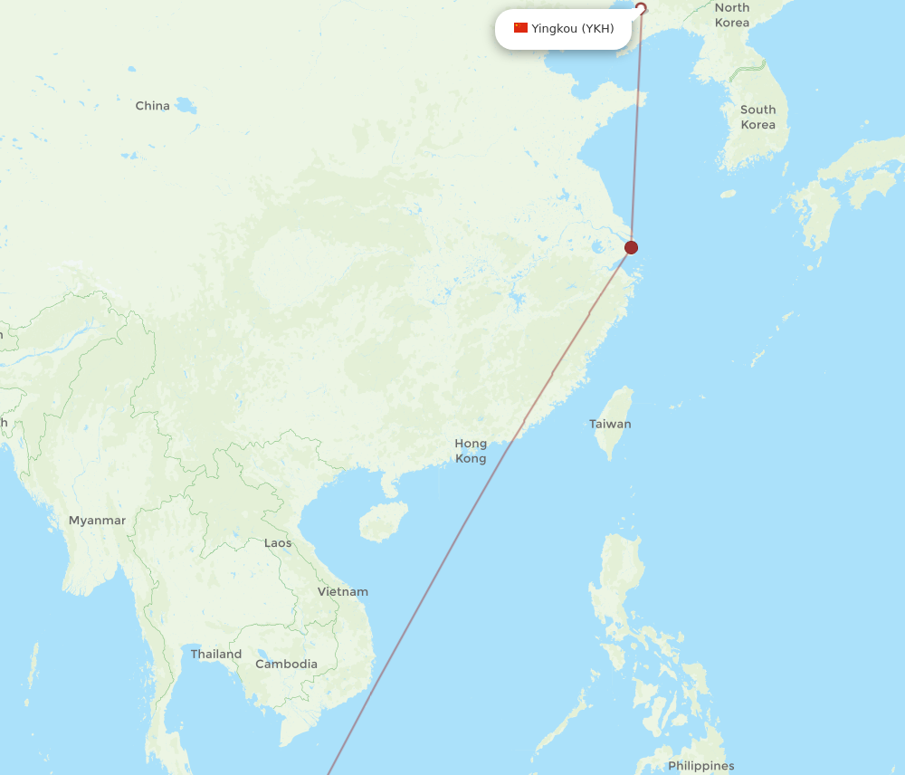 Flights from Singapore to Yingkou SIN to YKH Flight Routes