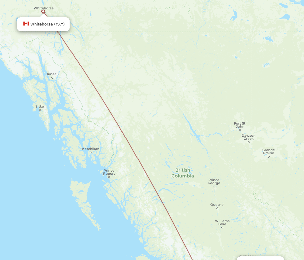 Flights from Whitehorse to Kelowna, YXY to YLW - Flight Routes