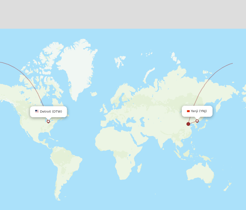 Flights from Detroit to Yanji DTW to YNJ Flight Routes