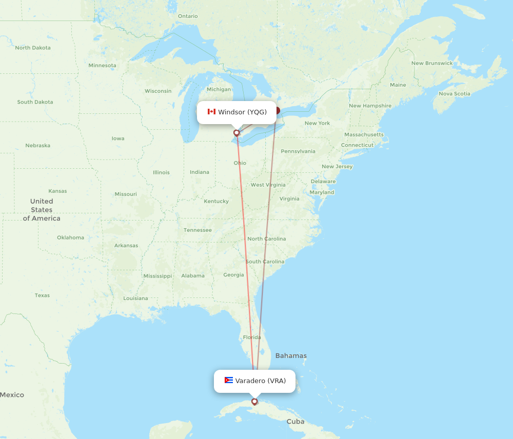 All Flight Routes From Windsor To Varadero Yqg To Vra Flight Routes 1242