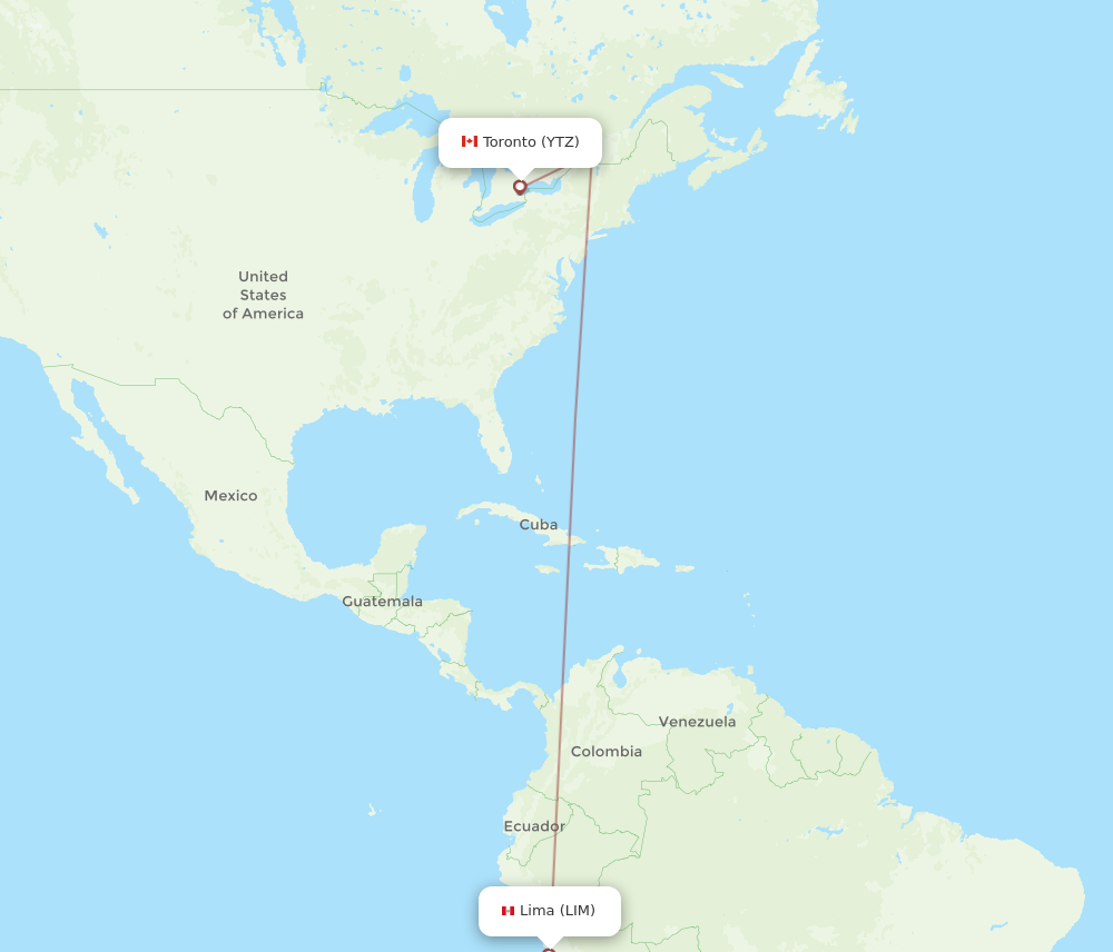 Flights from Toronto to Lima YTZ to LIM Flight Routes