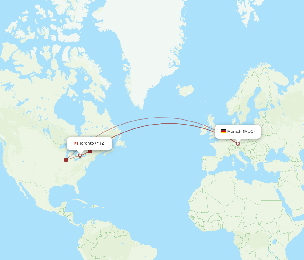 Flights from Toronto to Munich YTZ to MUC Flight Routes