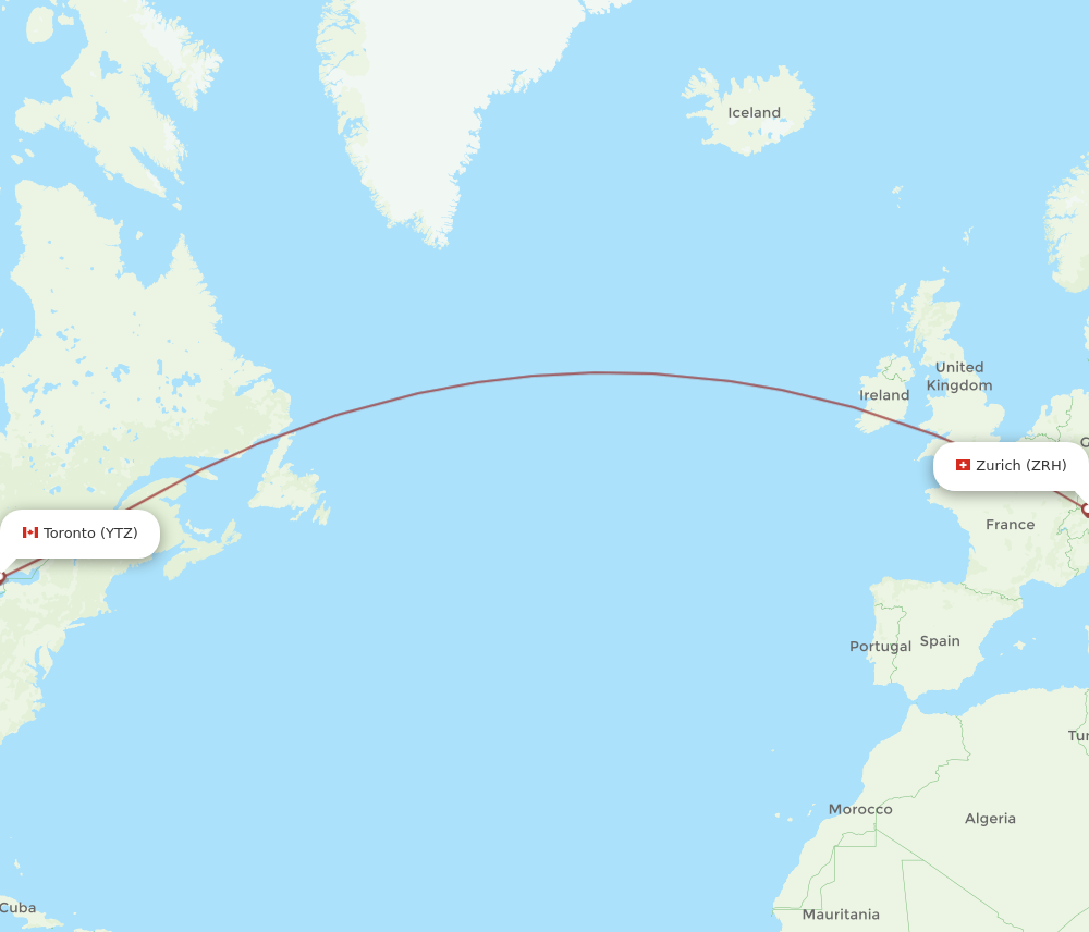 Flights from Toronto to Zurich YTZ to ZRH Flight Routes