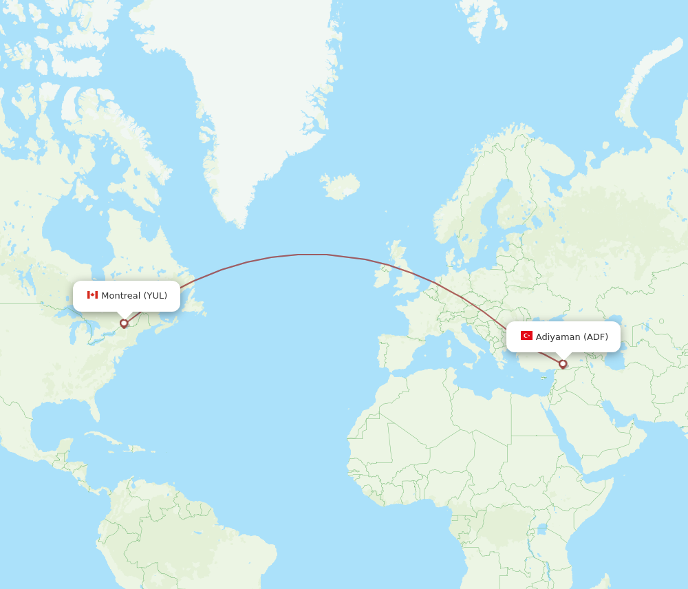 Flights from Montreal to Adiyaman, YUL to ADF - Flight Routes