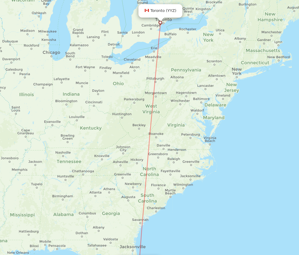 Flights from Toronto to Orlando YYZ to SFB Flight Routes