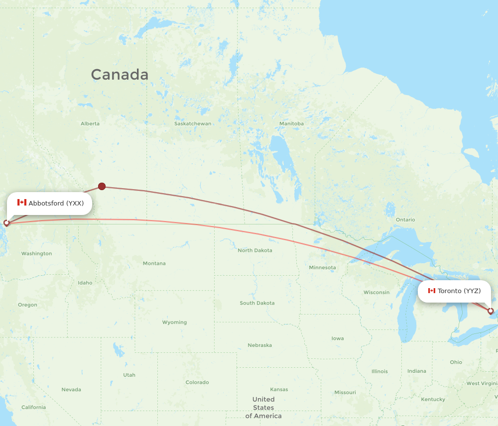 Flights from Toronto to Vancouver YYZ to YXX Flight Routes