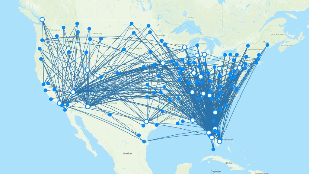 Allegiant Air routes 2024 map with all flights Flight Routes