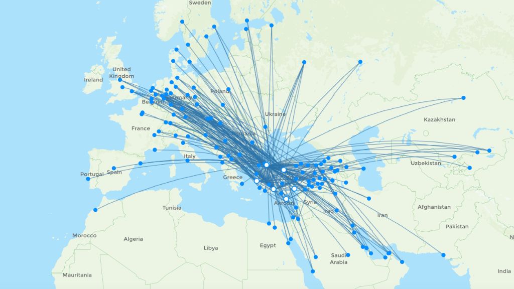 Pegasus Airlines routes 2024 – map with all flights - Flight Routes