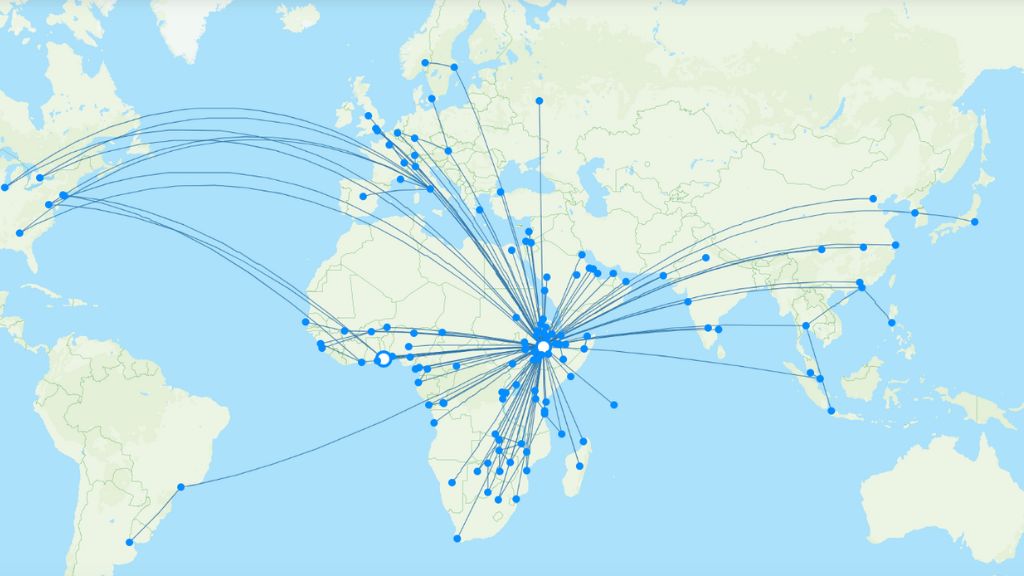 Ethiopian Airlines routes 2024 – map with all flights - Flight Routes