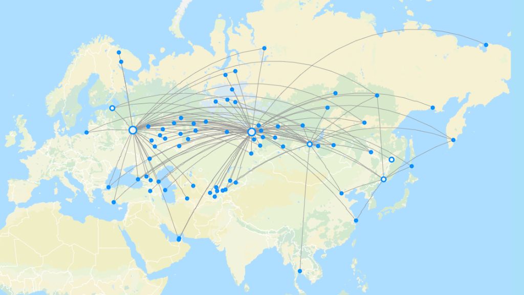 S7 Airlines routes 2024 map with all flights Flight Routes